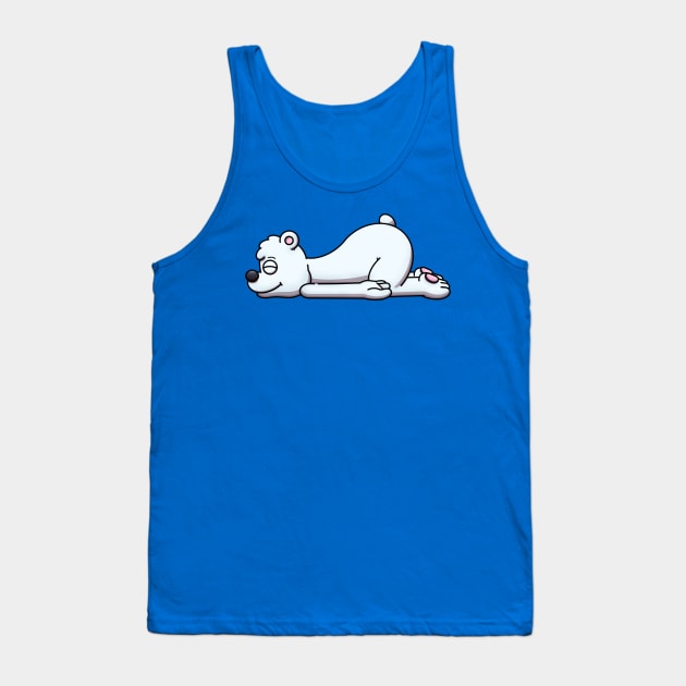 Sleeping Cartoon Polar Bear Tank Top by TheMaskedTooner